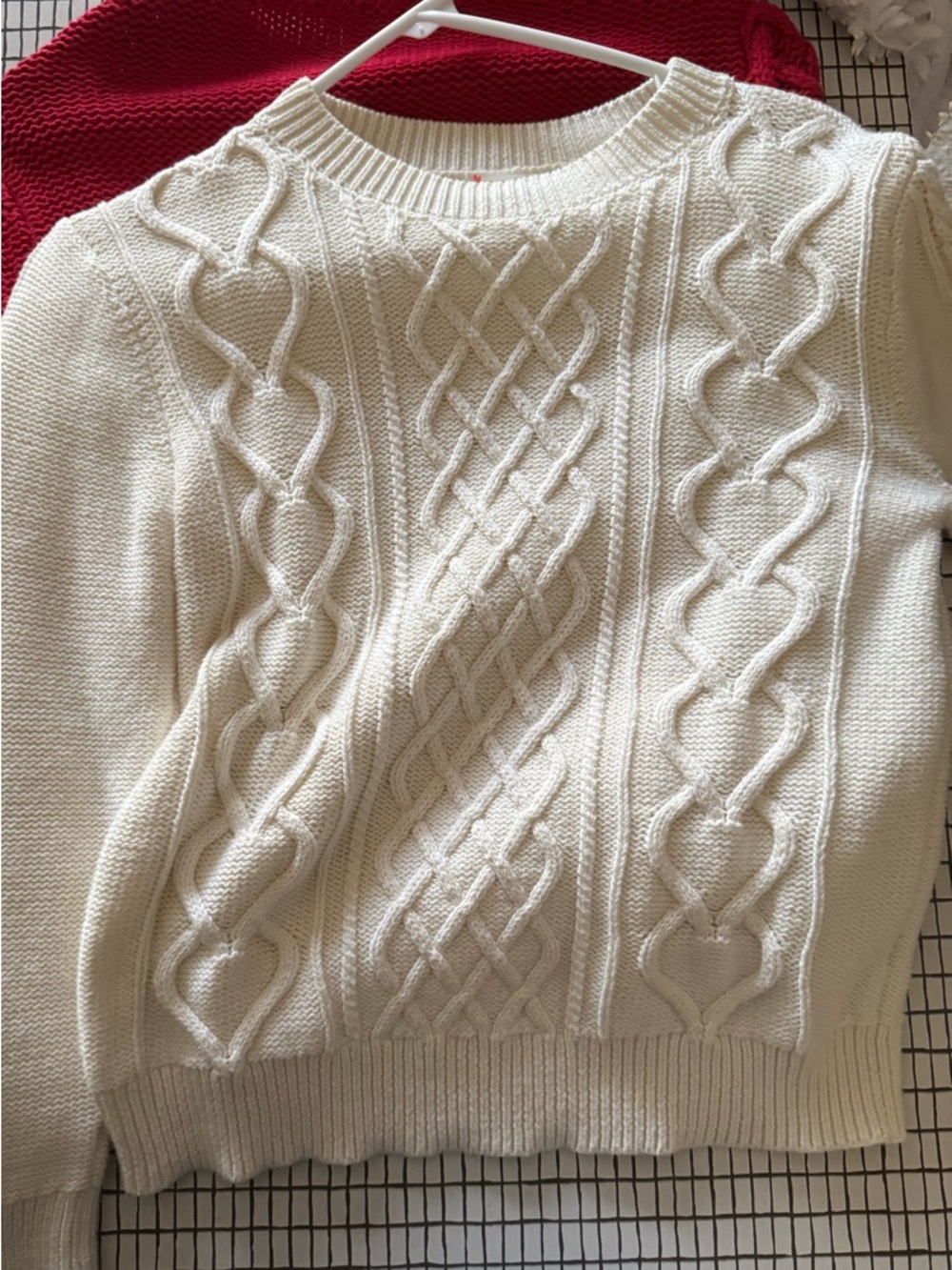 Crewcuts Cream Cable-Knit Crewneck Sweater sz 14
